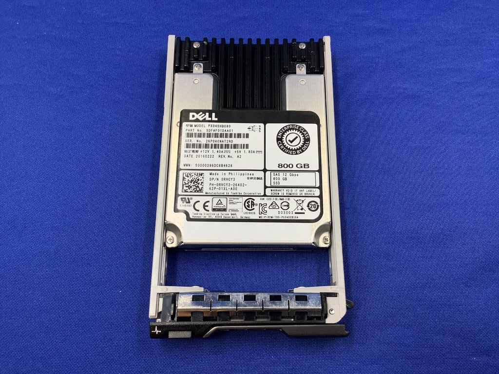 RVCY3 Dell 800GB 12Gb/s SAS 2.5in WI MLC SSD SDFAF01DAA01 0RVCY3