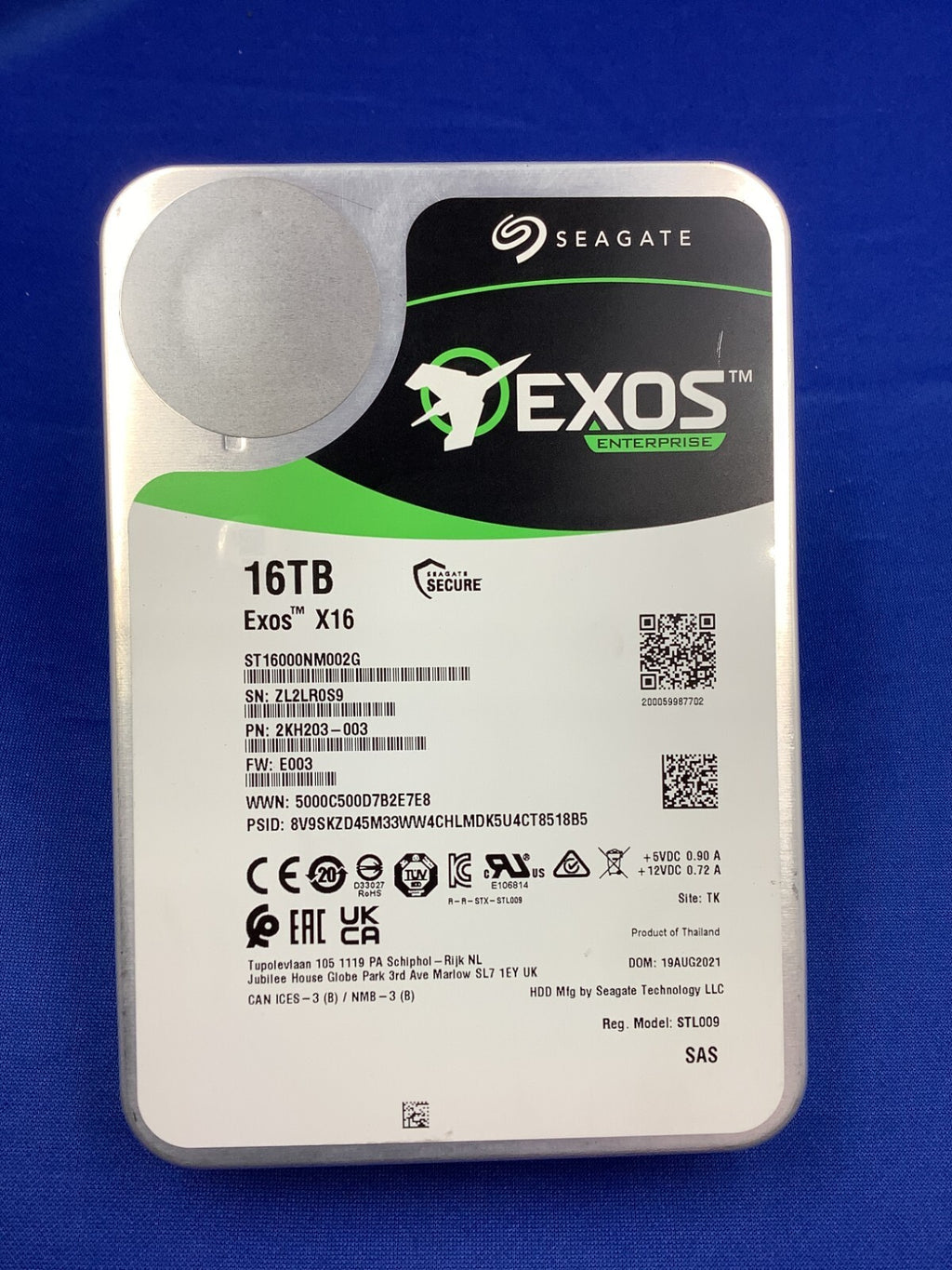 ST16000NM002G Seagate Exos X16 16TB 7.2K SAS 12Gb/s 512e/4Kn 256M 3.5” HDD