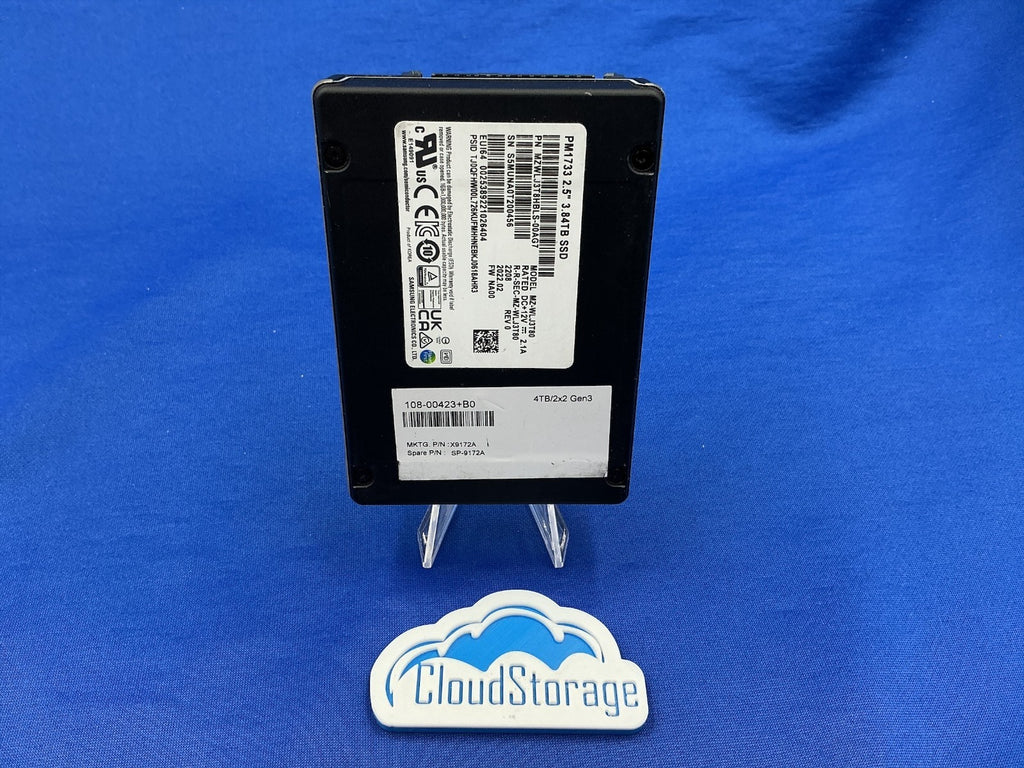 X9172A NETAPP/Samsung PM1733 3.84TB PCIe NVME Gen4 U.2 2.5in SSD MZ-WLJ3T80