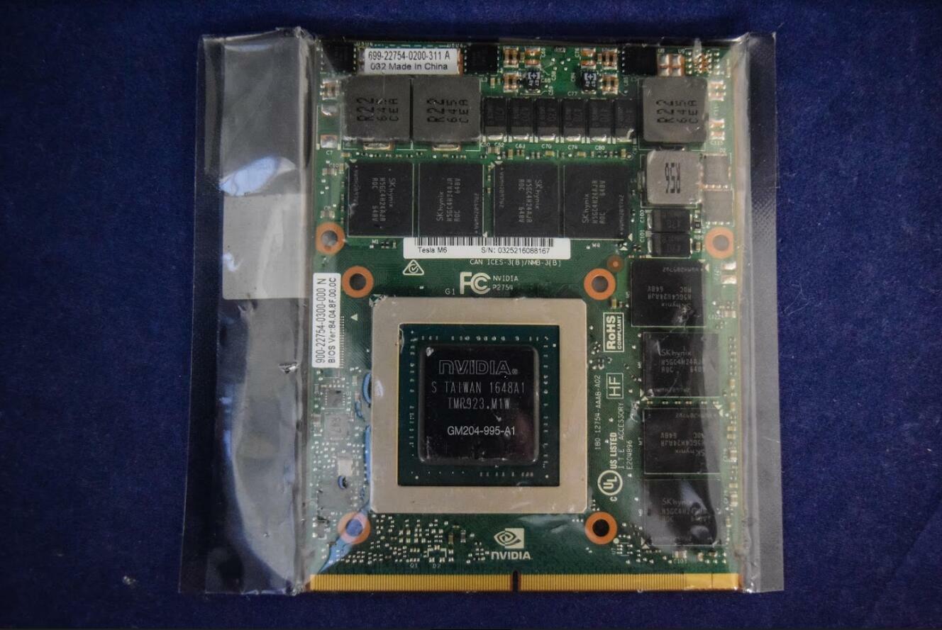 805132-B21 HPE NVidia Tesla M6 8GB GPU Video Card 808409-001 806127-001