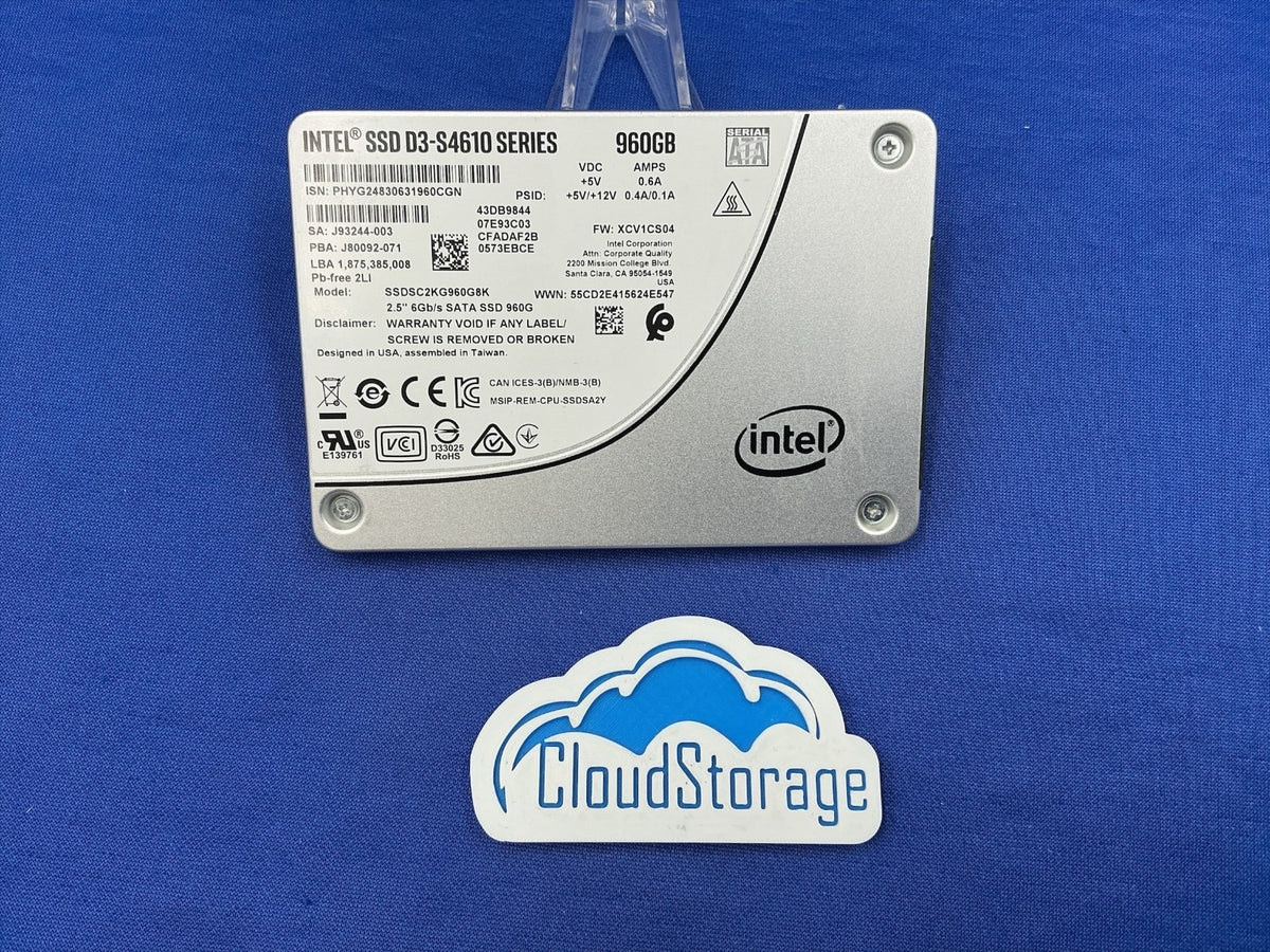 Intel D3-S4610 960GB SATA 6Gb/s SSD 3DWPD SSDSC2KG960G8K