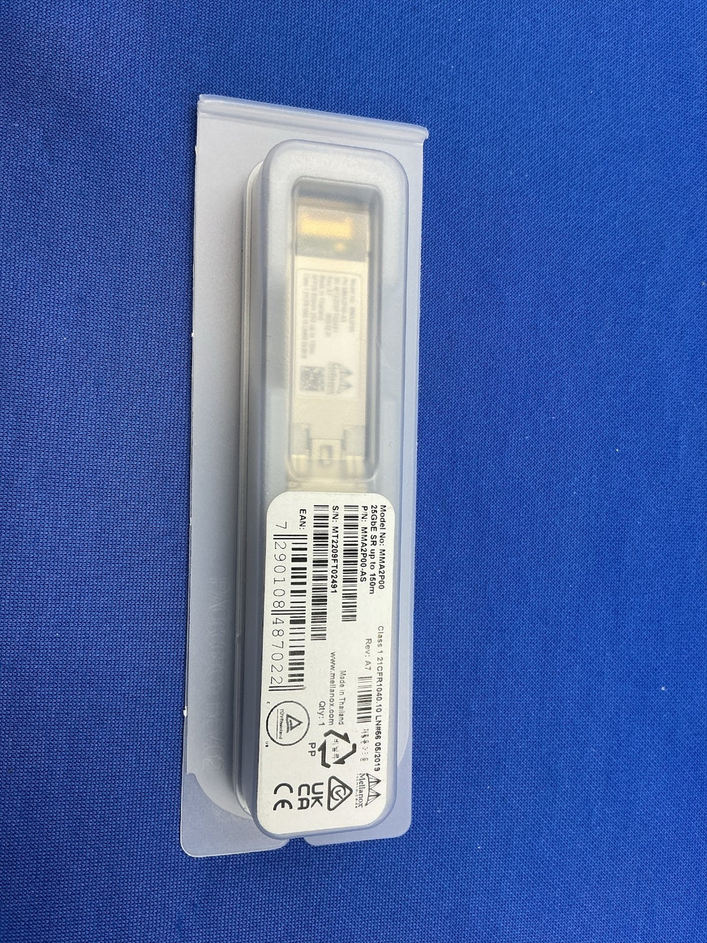MMA2P00-AS Mellanox 25GbE SFP28 LC-LC 850nm SR up to 100m Optical Transceiver