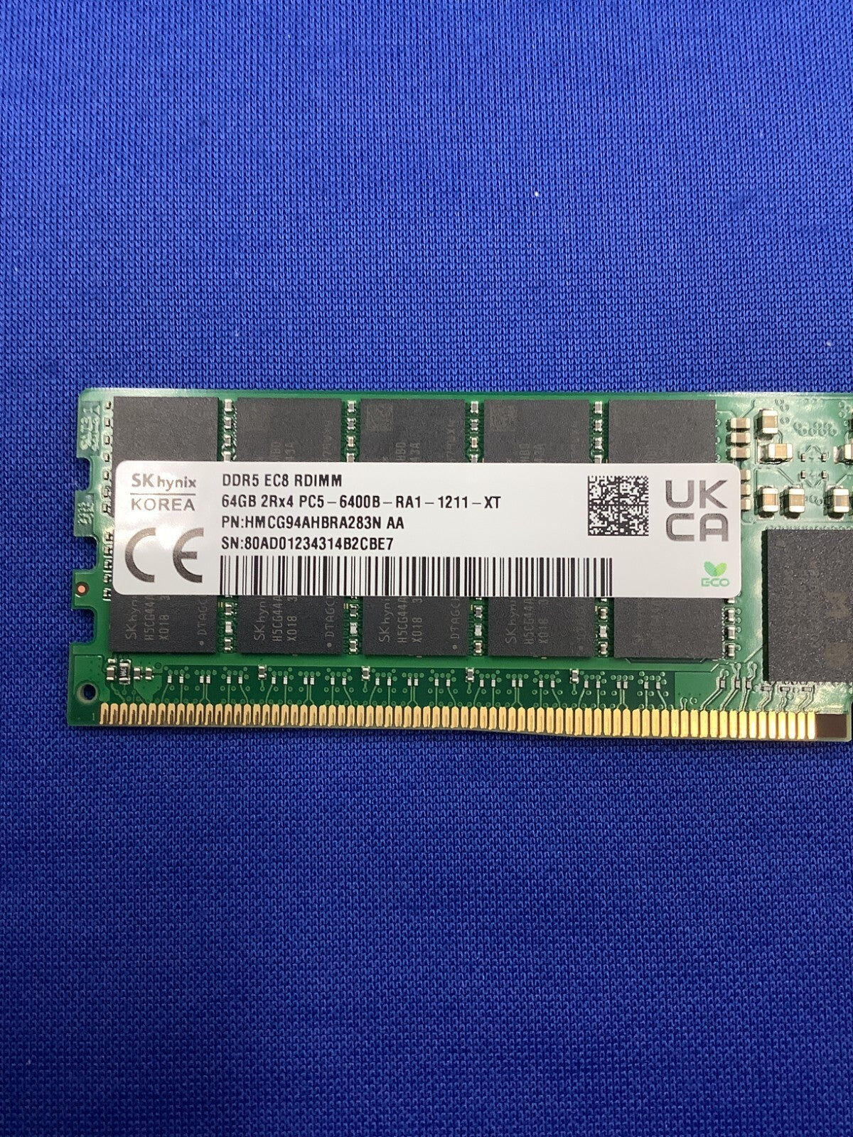NEW HMCG94AHBRA283N HYNIX 64GB (1X64GB) 2RX4 PC5-6400B RDIMM MEMORY