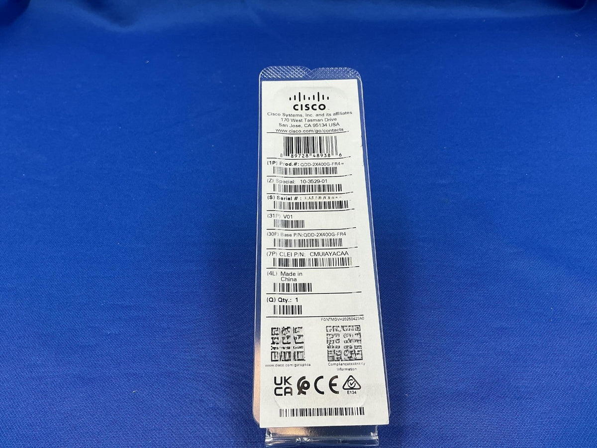QDD-2X400G-FR4 CISCO 400G QSFP-DD 2x400G-FR4, 2-km Duplex SMF Transceiver