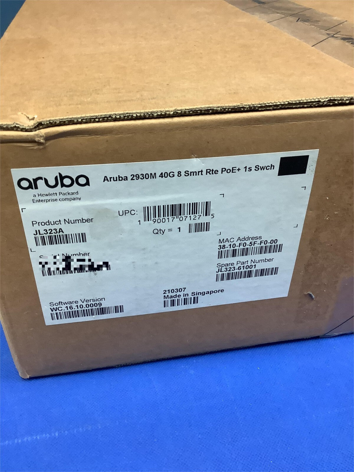 New Sealed JL323A HPE ARUBA 2930M 40G 8 HPE SMART RATE POE+ 1-SLOT SWITCH