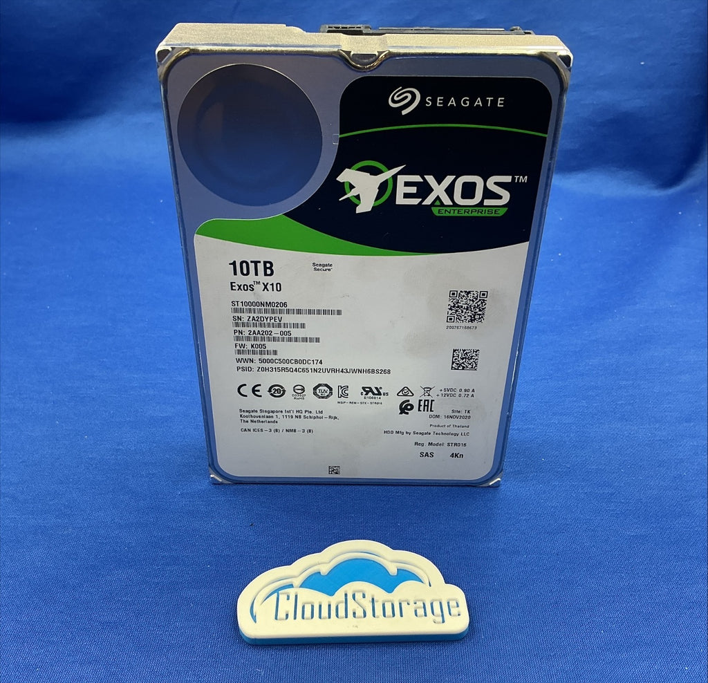 ST10000NM0206 SEAGATE Exos X10 10TB 7.2K SAS 12Gb/s 3.5IN 4Kn HDD 2AA202-005
