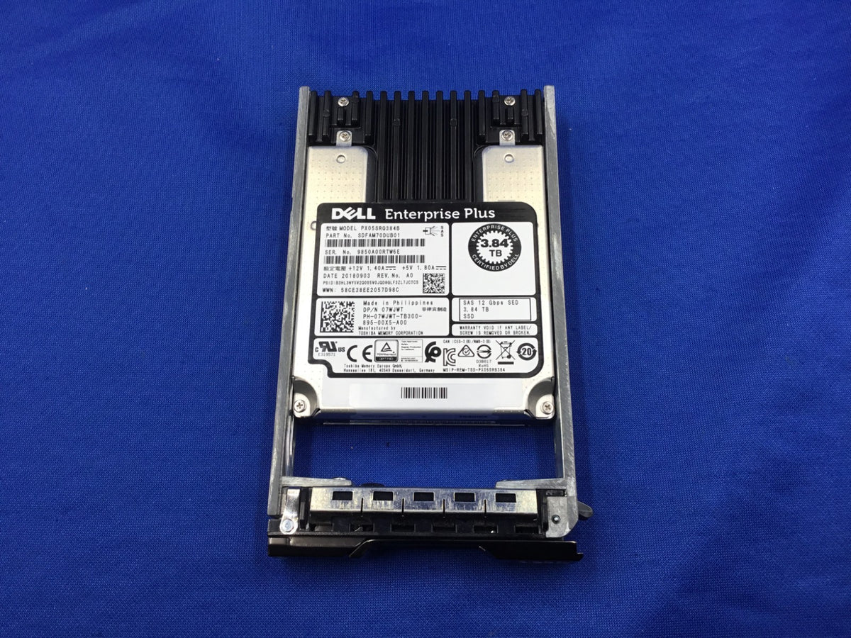 07WJWT DELL Compellent 3.84TB 2.5' 12Gbps SAS SED ENT PLUS SSD 7WJWT  PX05SRQ384