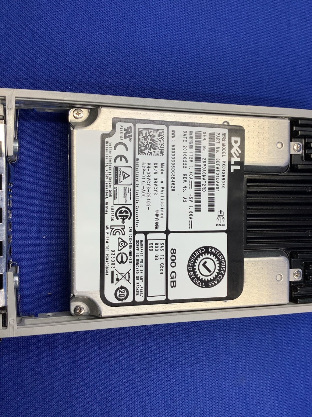 RVCY3 Dell 800GB 12Gb/s SAS 2.5in WI MLC SSD SDFAF01DAA01 0RVCY3
