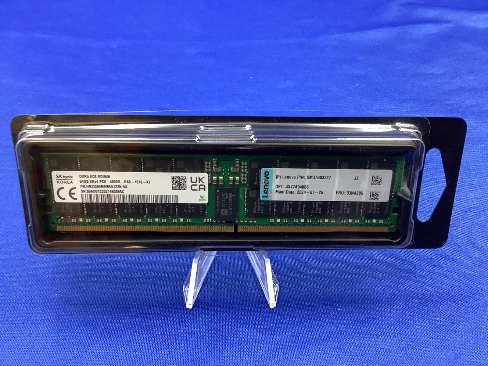 03NA205 LENOVO 64G (1X64GB) 2RX4 PC5-4800B RDIMM MEMORY 4X77A94006