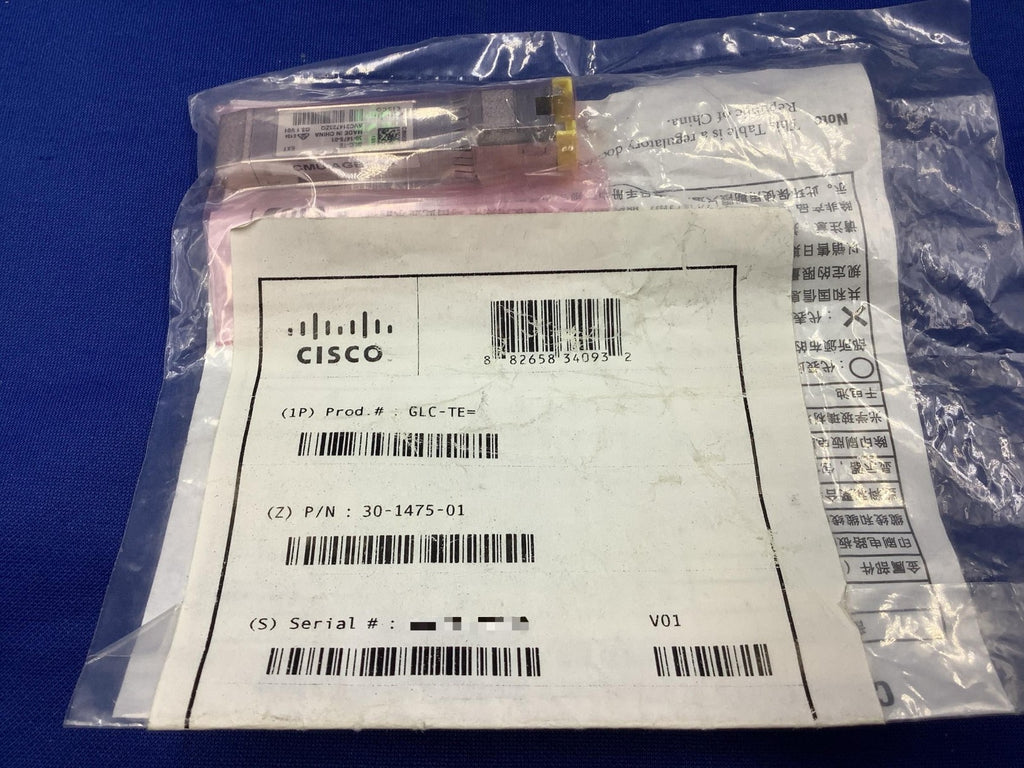 Genuine Cisco GLC-TE 30-1475-01 GBIC 1000BASE-T RJ Transceiver Module