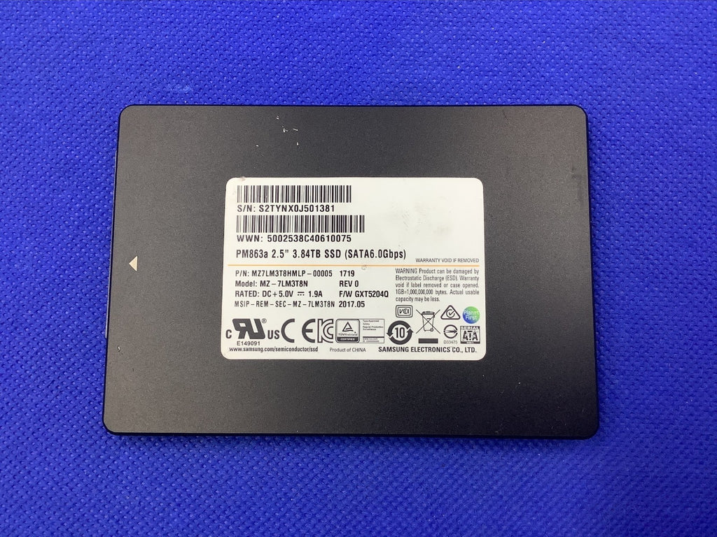 SAMSUNG PM863a 3.84TB SATA 6Gbps 2.5in SSD MZ-7LM3T8N MZ7LM3T8HMLP