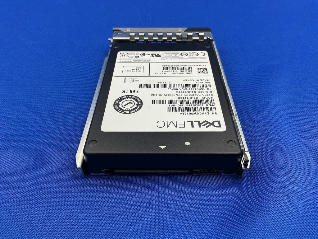 84C40 Dell 7.68TB SAS 12Gbps Read Intensive 2.5" SSD PM1643a MZ-ILT7T6C w/Gen14