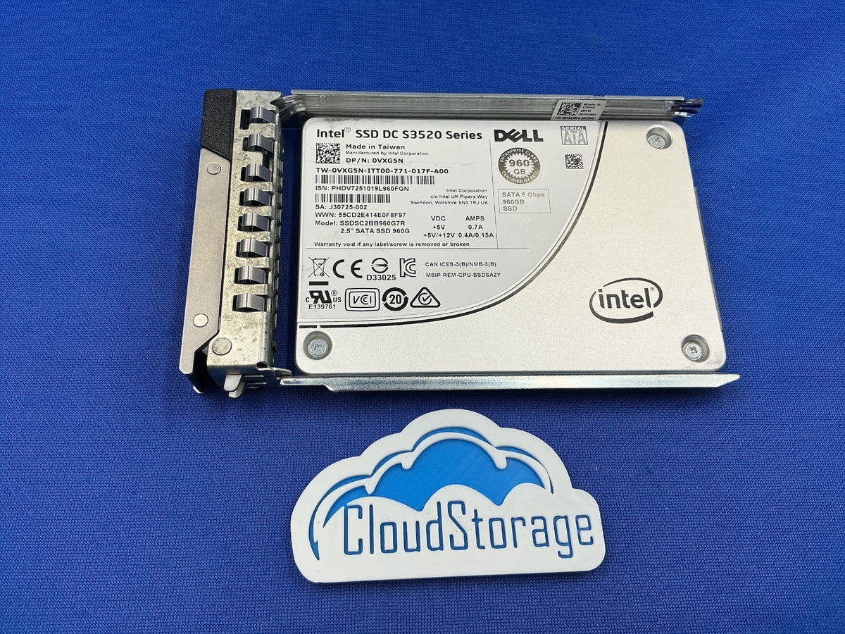 VXG5N  0VXG5N DELL INTEL DC S3520 SERIES 960GB 6Gbps SATA RI SSD SSDSC2BB960G7R