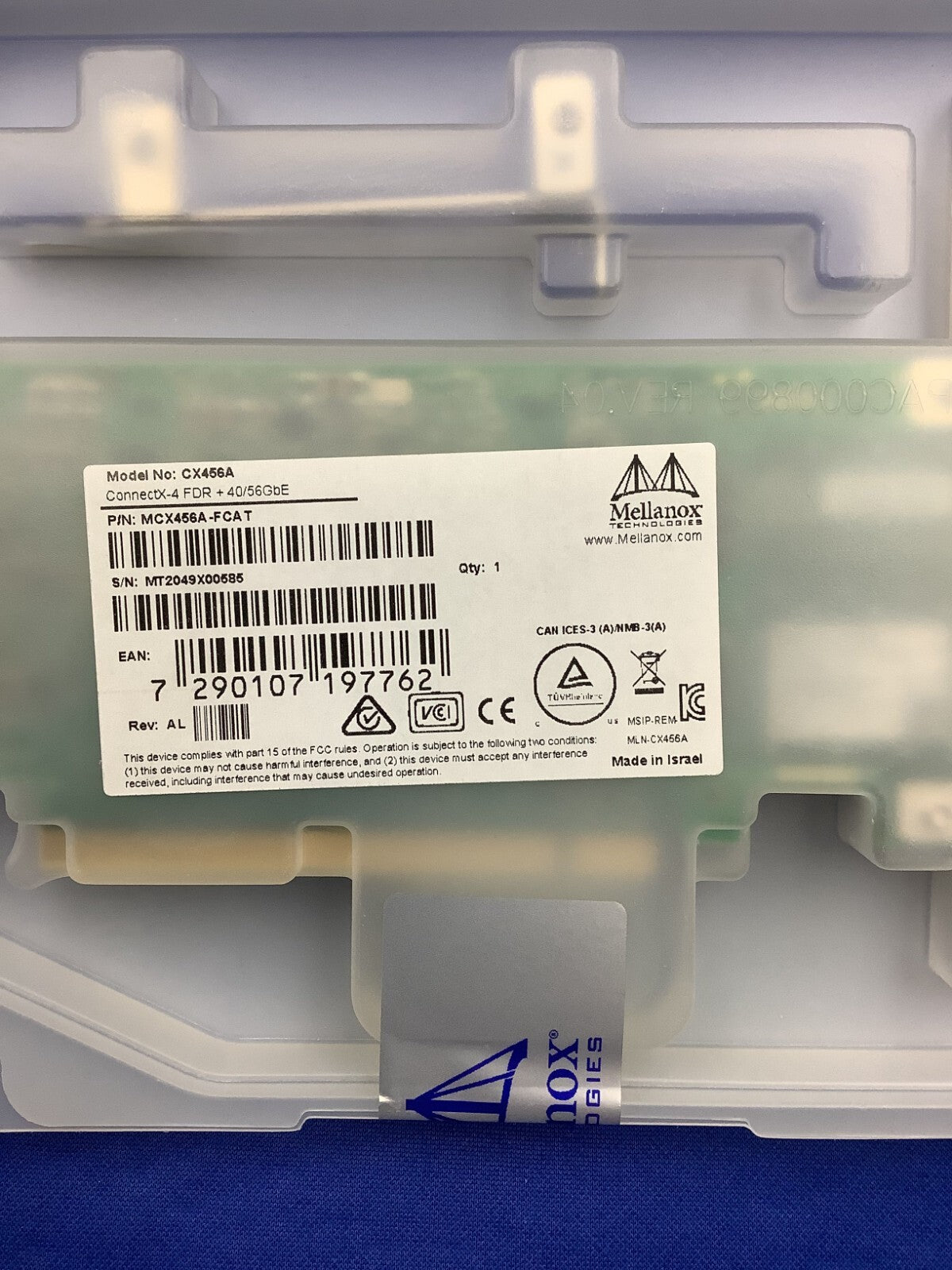 MCX456A-FCAT NVIDIA CONNECTX-4 2P FDR 40/56GbE IB QSFP28 PCIe3x16 VPI Card