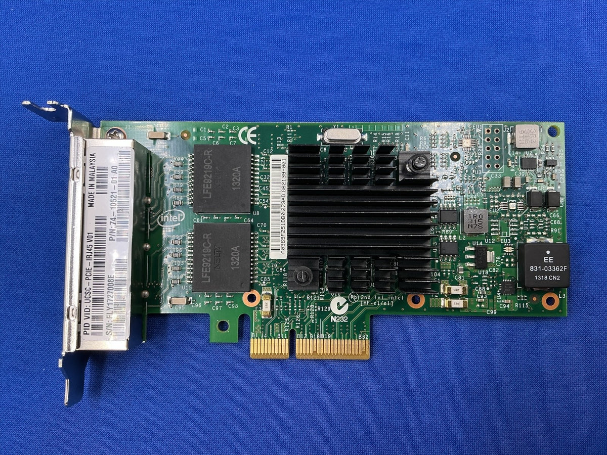 Cisco UCSC-PCIE-IRJ45 Intel I350-T4 Quad Port 1GbE RJ45 PCIe Network Adapter