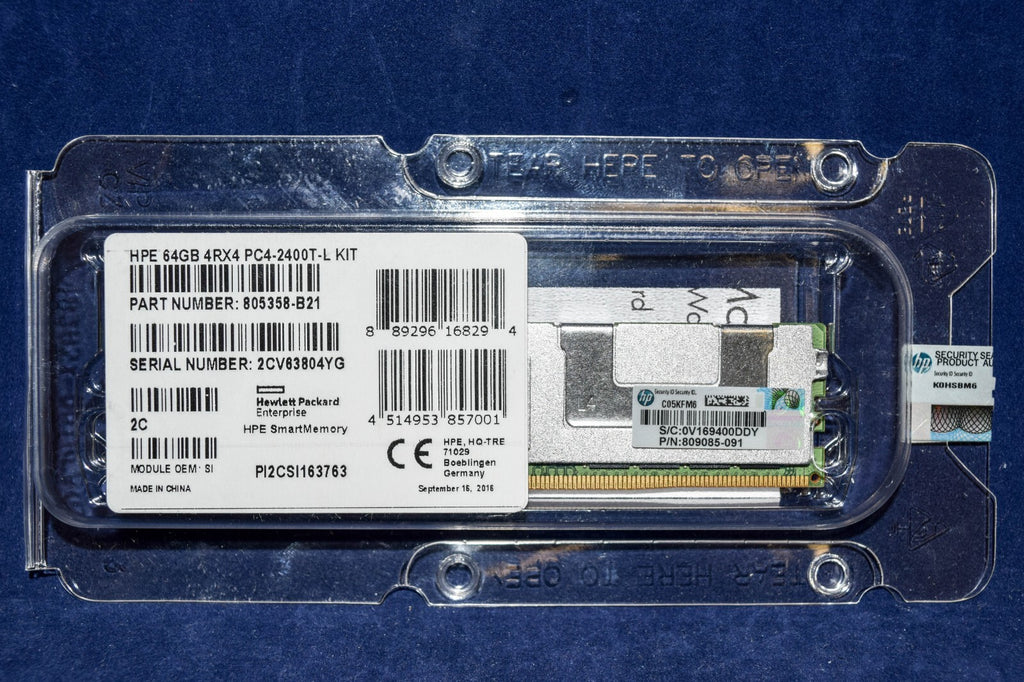 809085-091 HPE 64GB 4Rx4 PC4-2400T DDR4 MEMORY 805358-B21 819413-001