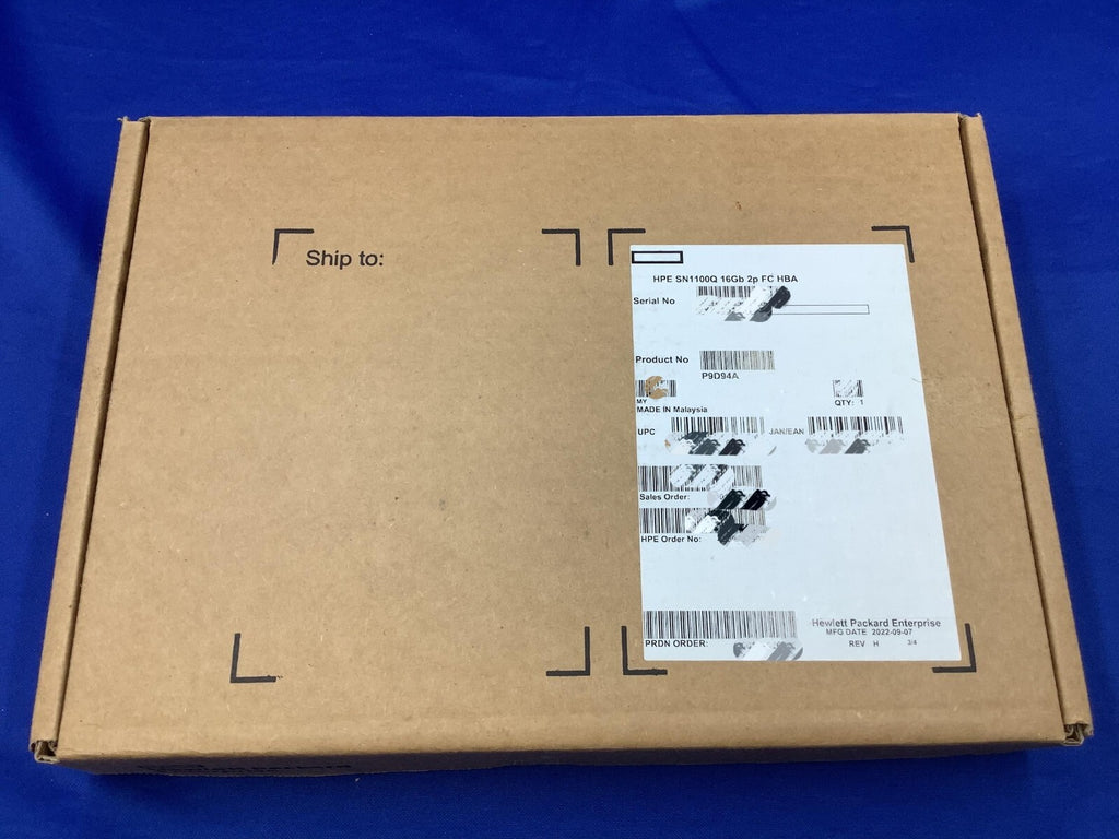 NOB HPE QLE2692 P9D94A SN1100Q 16Gb Dual Port Fibre Channel HBA 853011-001