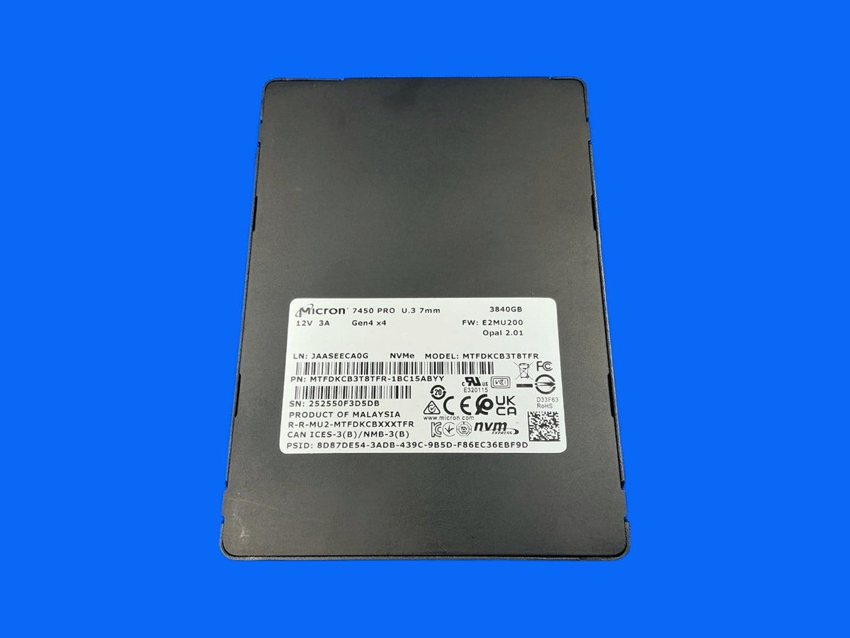 Micron 7450 PRO MTFDKCB3T8TFR 3.84TB U.3 NVMe PCIe 4.0 Enterprise SSD