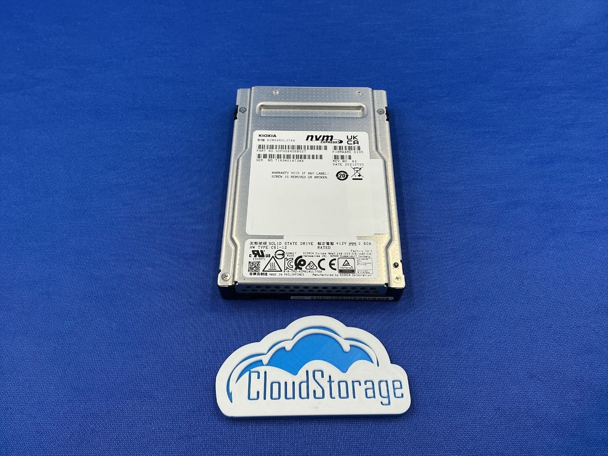 KIOXIA CM6-R KCM6XRUL3T84 3.84TB U.3 NVMe PCIe 4.0 Enterprise SSD SDFHS84GEB02T