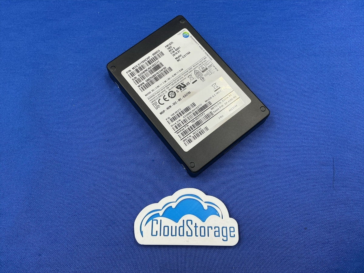 X439A-R6  NETAPP Samsung 1.6TB PM1635 SAS 2.5" SFF SSD 108-00372+F2 MZ-ILS1T6A