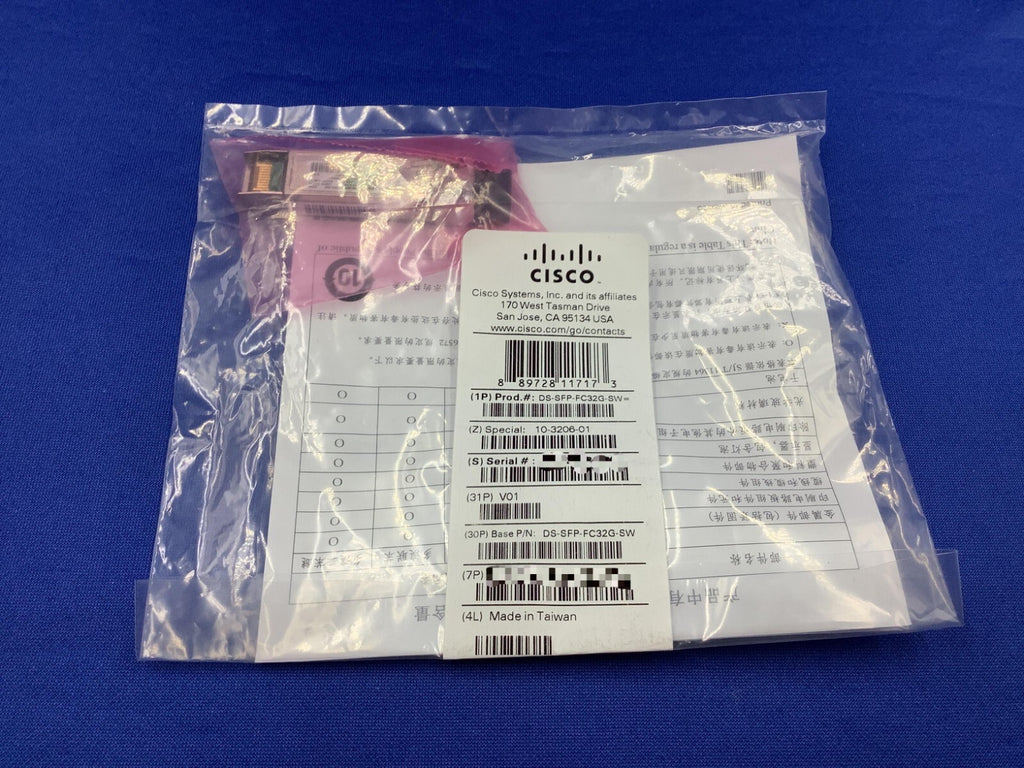 NEW DS-SFP-FC32G-SW Original CISCO 32 Gbps Fibre Channel SW SFP+, LC Transceiver