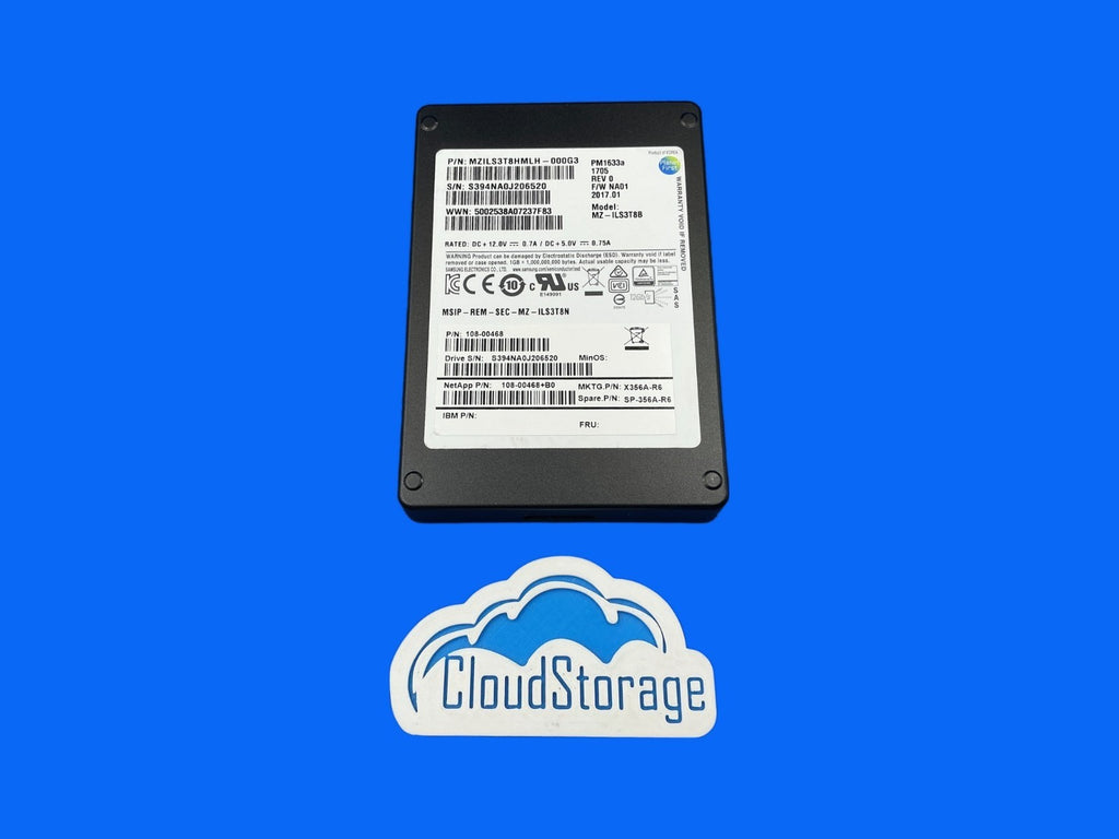 X356A-R6 NetApp PM1633 3.84TB SAS 12Gbps 2.5in Enterprise SSD MZ-ILS3T8B