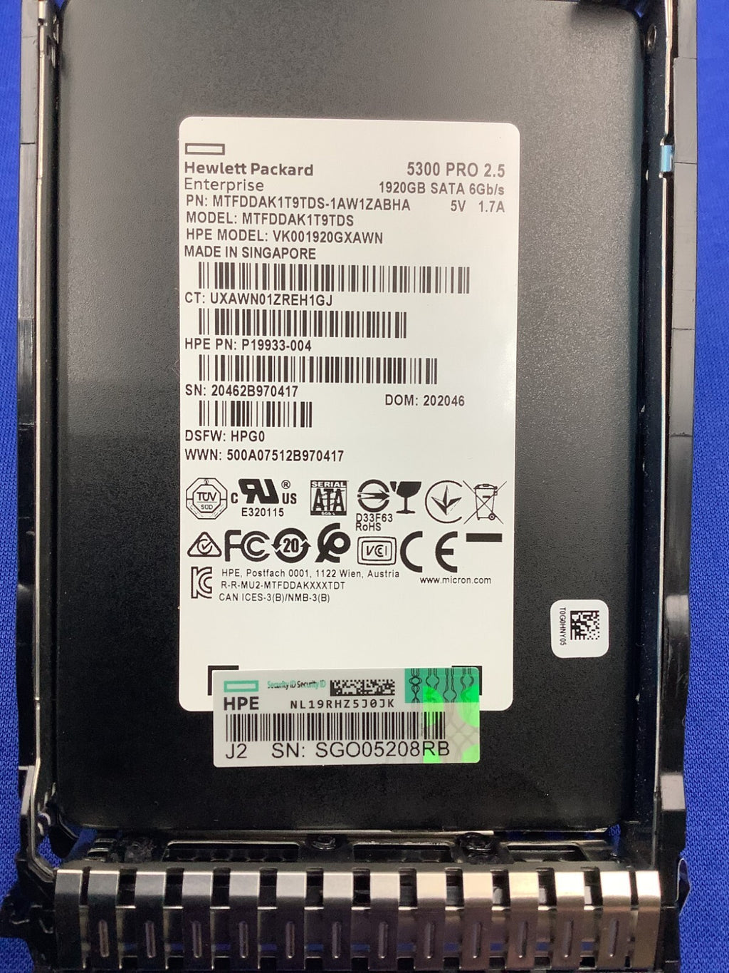 P19941-B21 HPE 1.92TB SATA 6G READ INTENSIVE SFF SC  SSD P21083-001