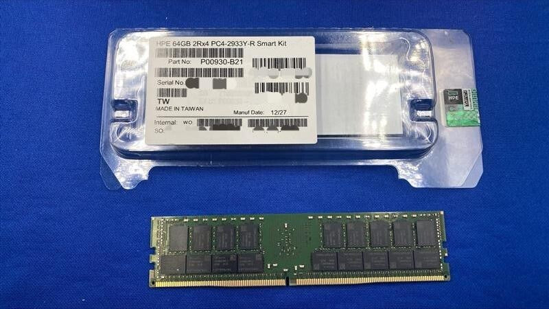 NOB P00930-B21 HPE 64GB 2RX4 DDR4-3200 SMART MEMORY P03053-0A1 HP32D4R2D4HCR-64