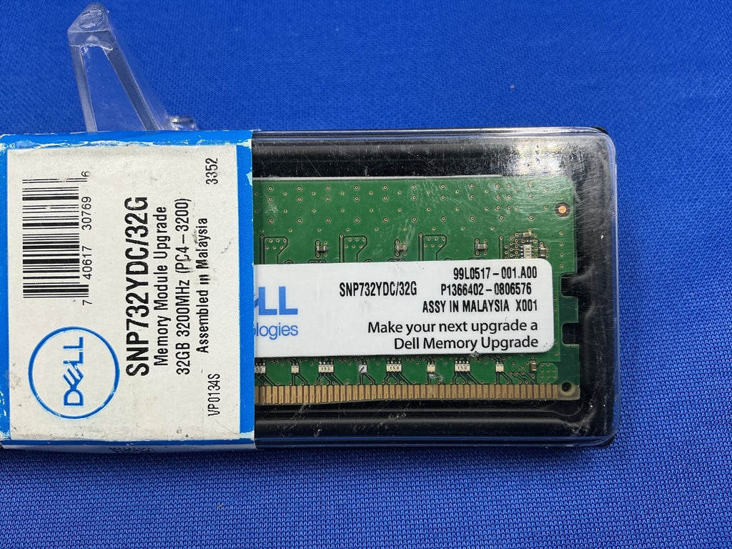 SNP732YDC/32G DELL 32GB (1X32GB) 2RX8 PC4-3200AA Unbuffered DIMM MEMORY