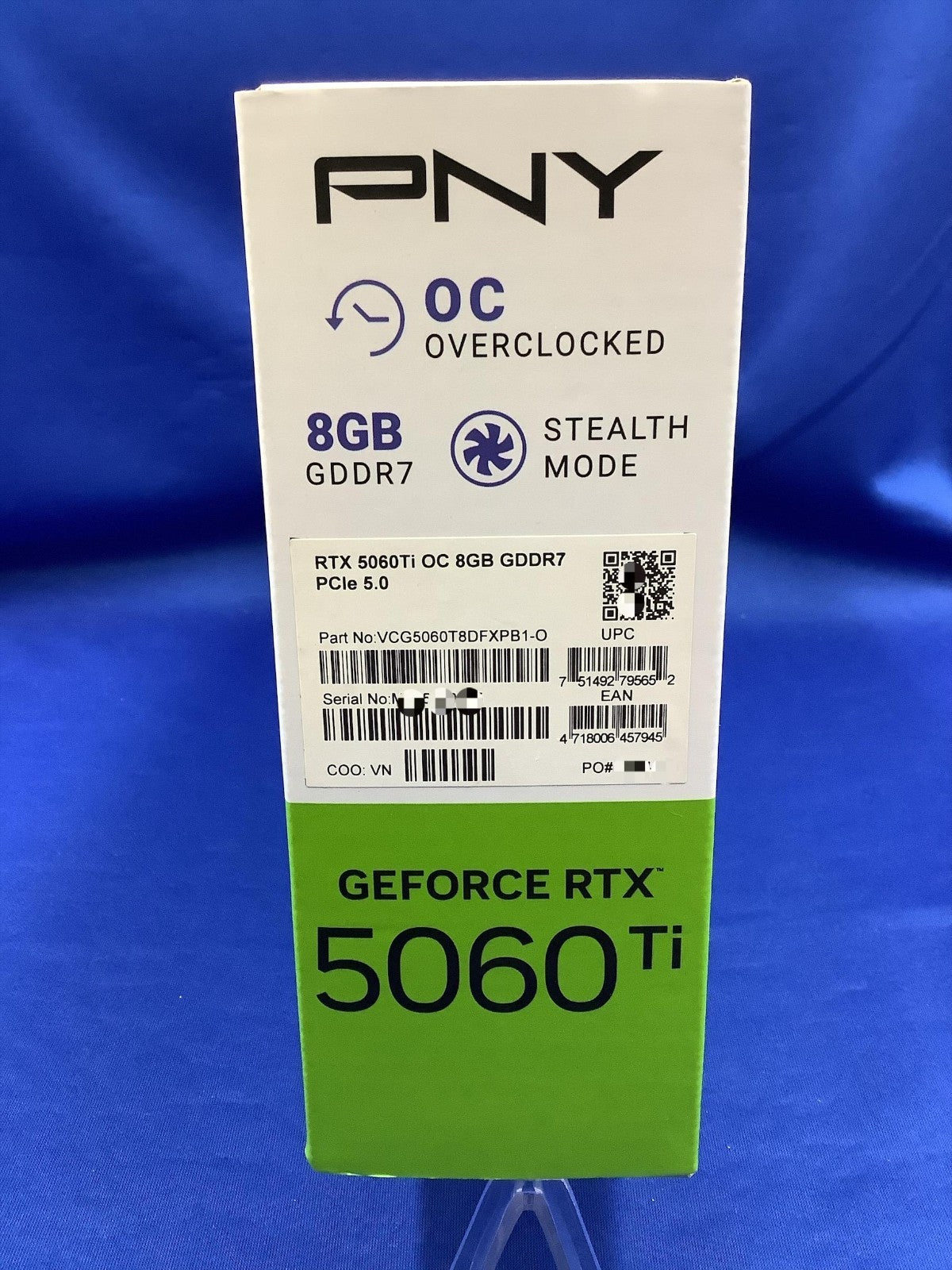 NVIDIA PNY GeForce RTX 5060Ti 8GB Overclocked Graphics card VCG5060T8DFXPB1-O