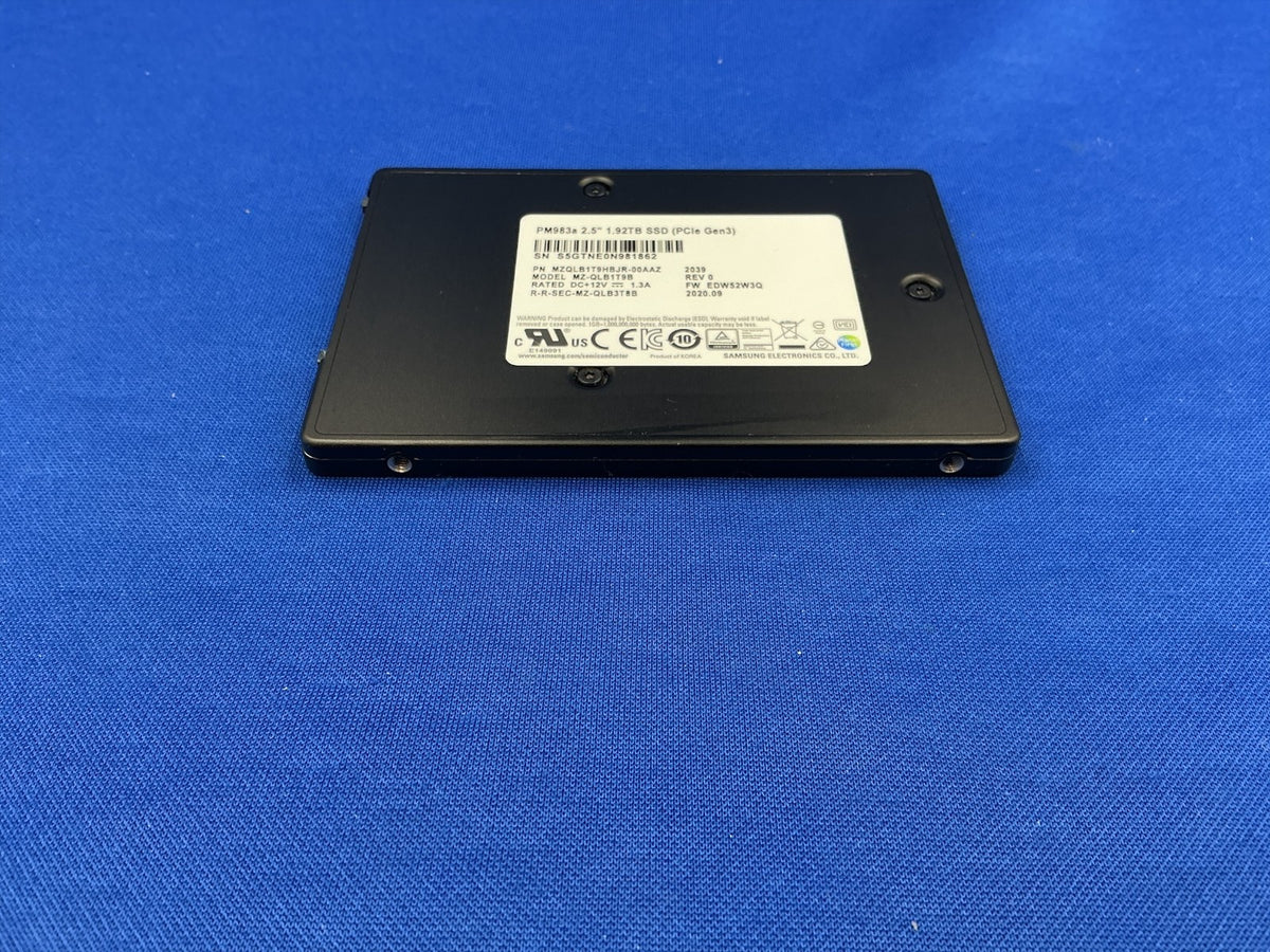 MZ-QLB1T9B Samsung 1.92TB PM983a Series PCIe 3.0 x4 NVMe SSD MZQLB1T9HBJR