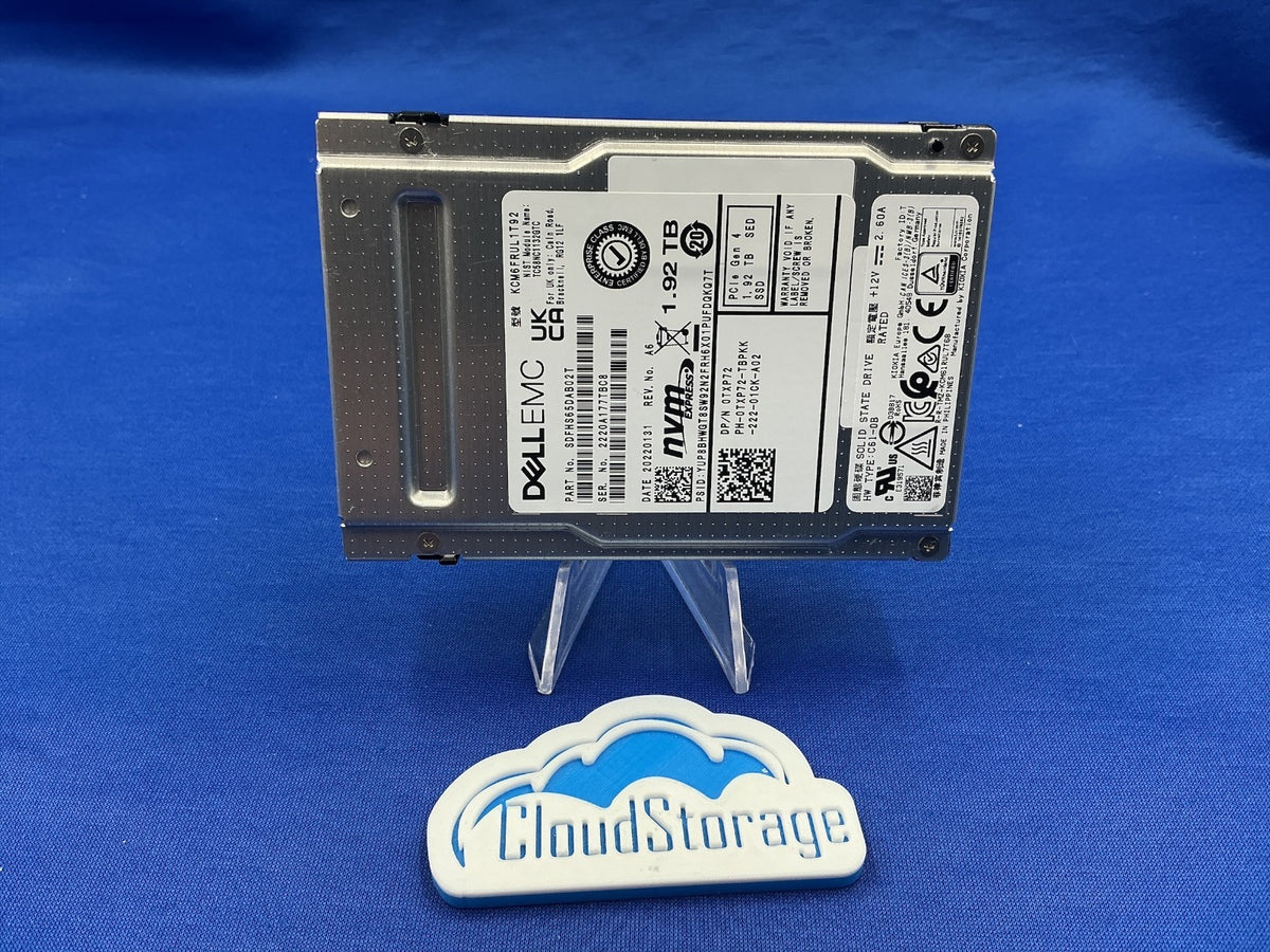 TXP72 Dell KIOXIA CM6-R 1.92TB NVMe PCIe4.0 U.3 SED 2.5in SSD W/ Gen 14 Tray