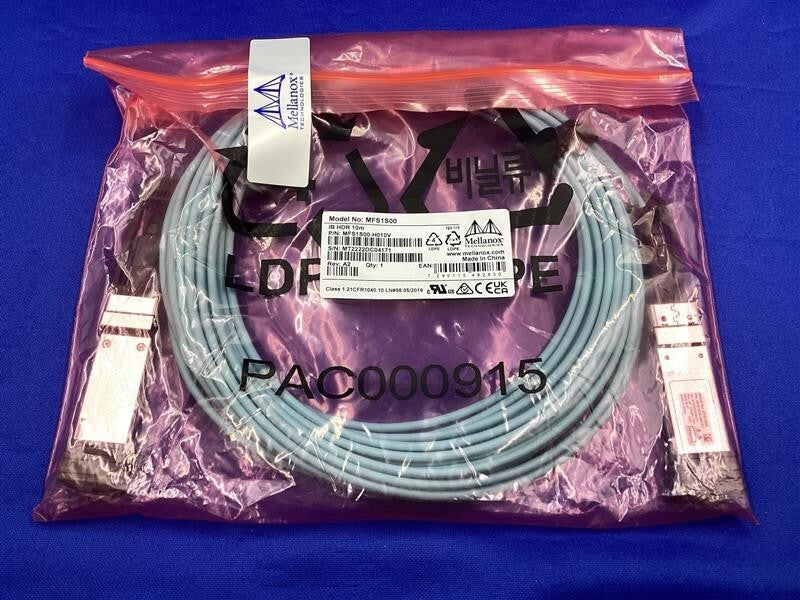 MFS1S00-H010V NVIDIA MELLANOX MFS1S00-H010V AOC Cable IB HDR up to 200Gb/s QSFP5