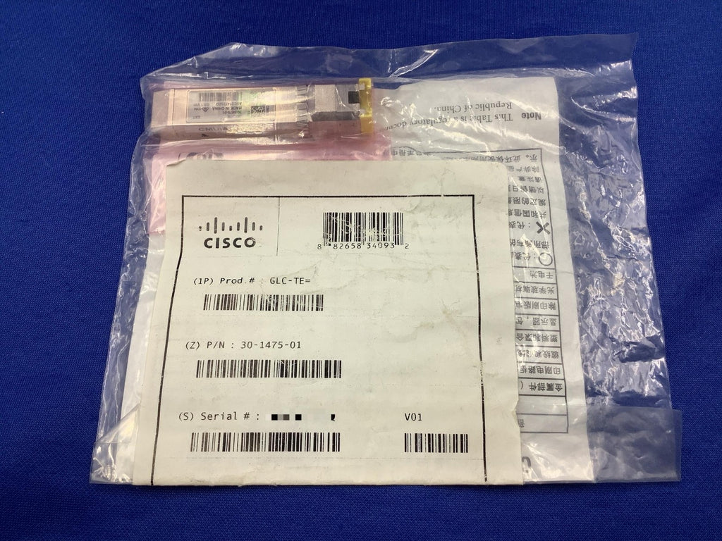 Genuine Cisco GLC-TE 30-1475-01 GBIC 1000BASE-T RJ Transceiver Module