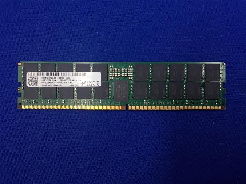 MTC40F2046S1RC48BA1 MICRON 64GB (1X64GB) 2RX4 PC5-4800B MEMORY