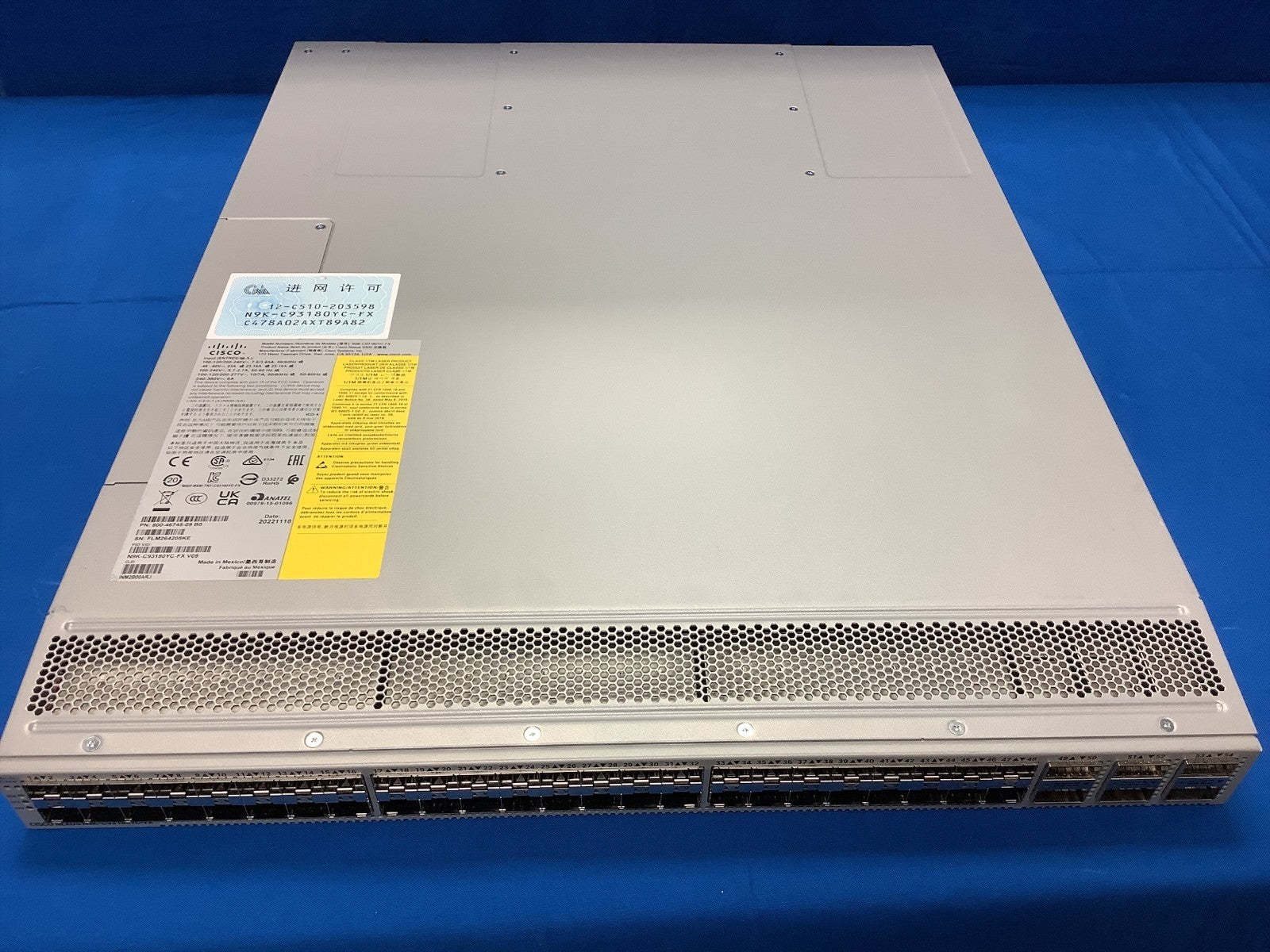 N9K-C93180YC-FX Cisco Nexus 9300 48p 1/10G/25G SFP & 6p 40G/100G QSFP28 Switch