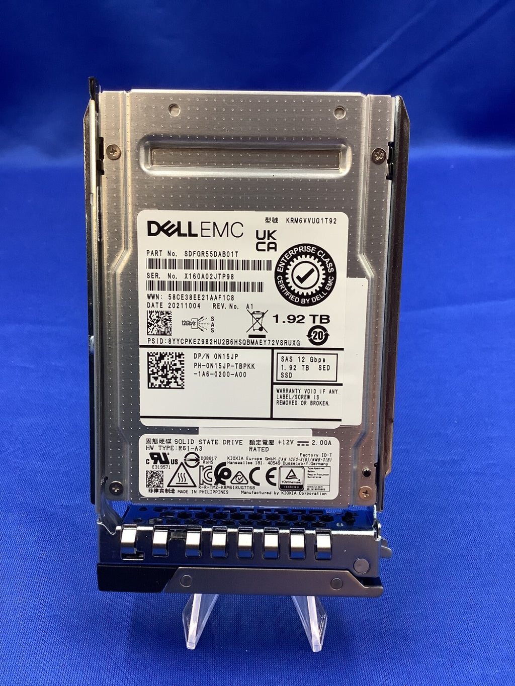N15JP Dell 1.92TB SAS 12Gbps Mixed Use 2.5'' SED SSD 0N15JP KRM6VVUG1T92