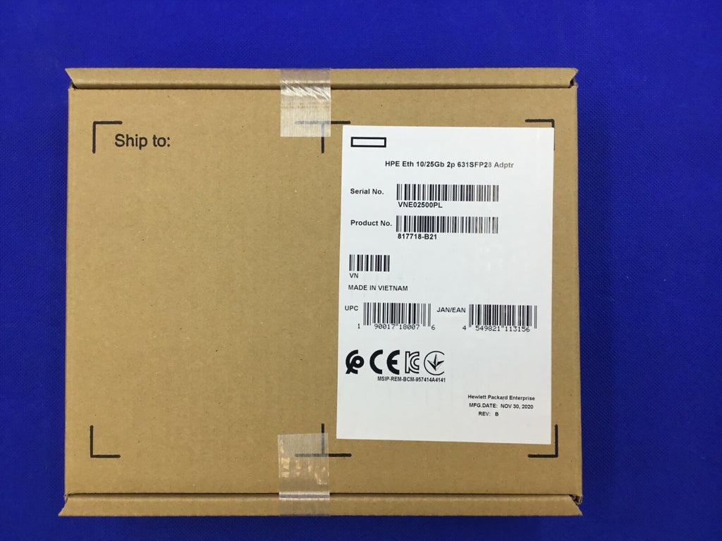 F/S 817718-B21 HPE Ethernet 10/25Gb 2-port 631SFP28adapter 840130-001 817716-001