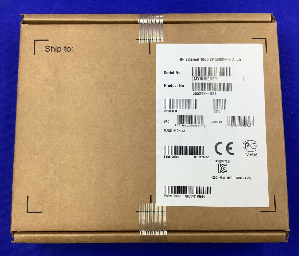 NOB 669279-001 665249-B21 665247-001 HP NC560SFP 10GB DUAL PORT ADAPTER CARD