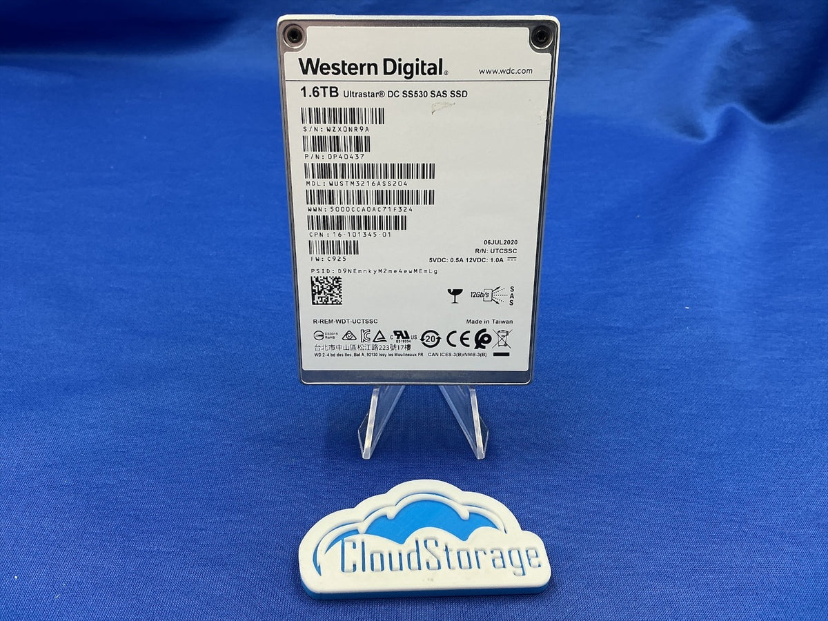 WD Ultrastar DC SS530 1.6TB SAS 12Gb/s Write Intensive SSD 10DWPD WUSTM3216ASS20
