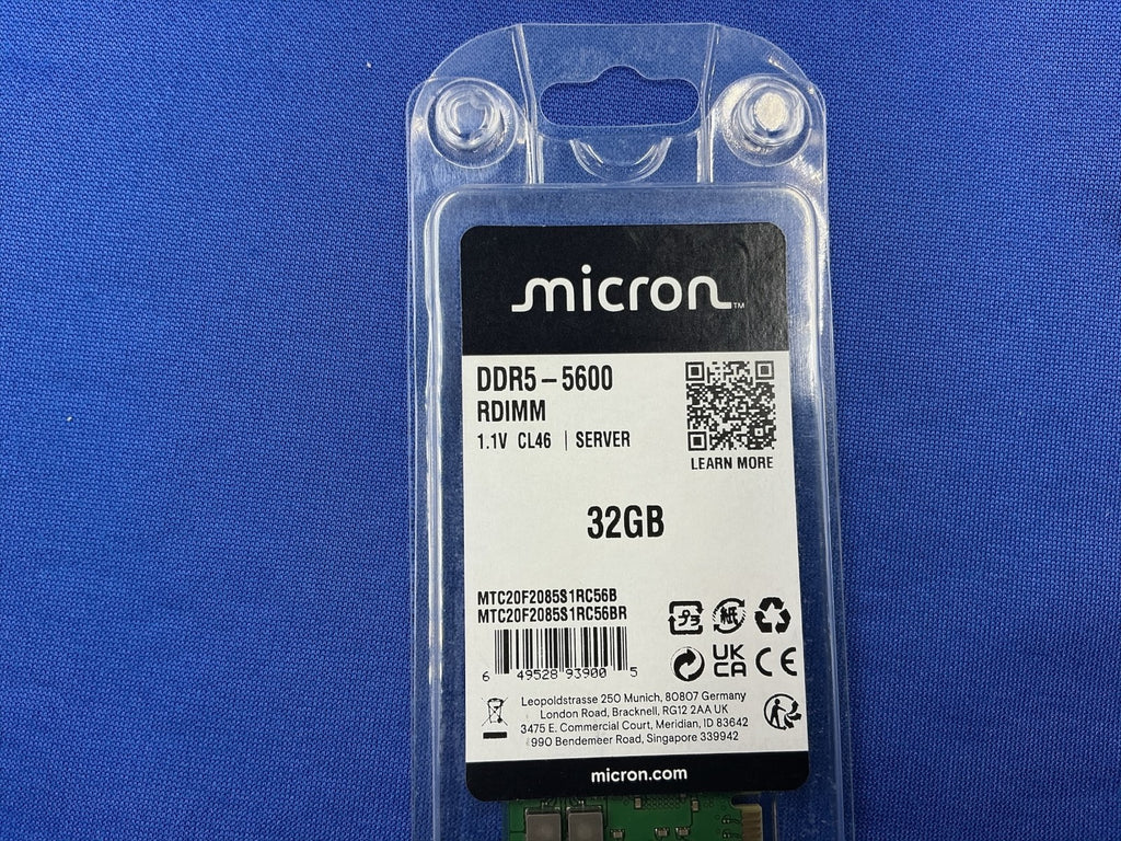 MTC20F2085S1RC56BD2 MICRON 32GB (1X32GB) 2RX8 PC5-5600B RDIMM MEMORY