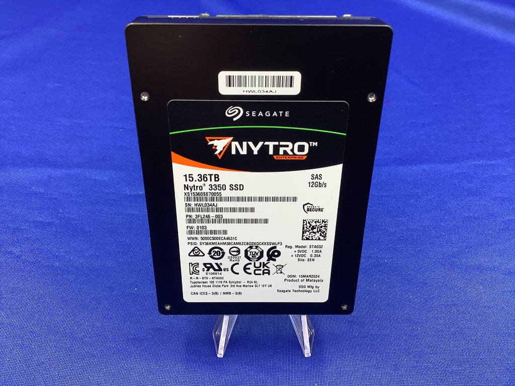 XS15360SE70055 SEAGATE Nytro 3350 Series 15.36TB SAS 12Gb/s SED 2.5" SSD