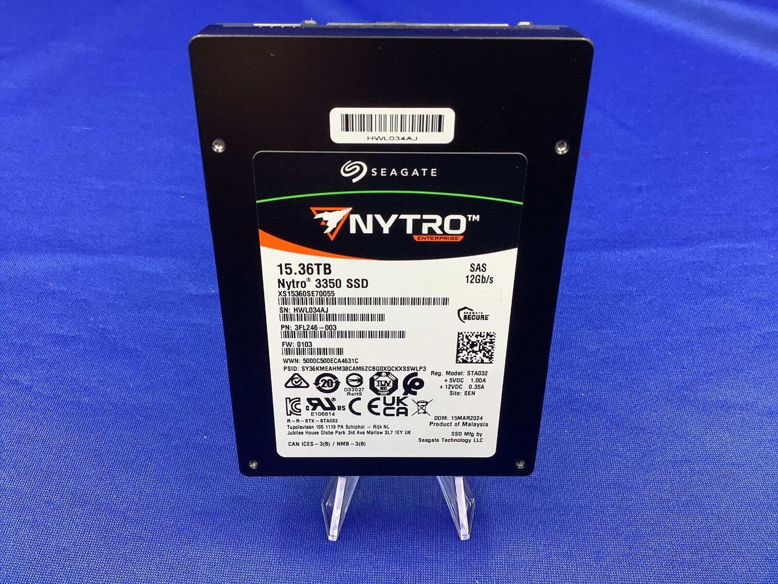 XS15360SE70055 SEAGATE Nytro 3350 Series 15.36TB SAS 12Gb/s SED 2.5" SSD