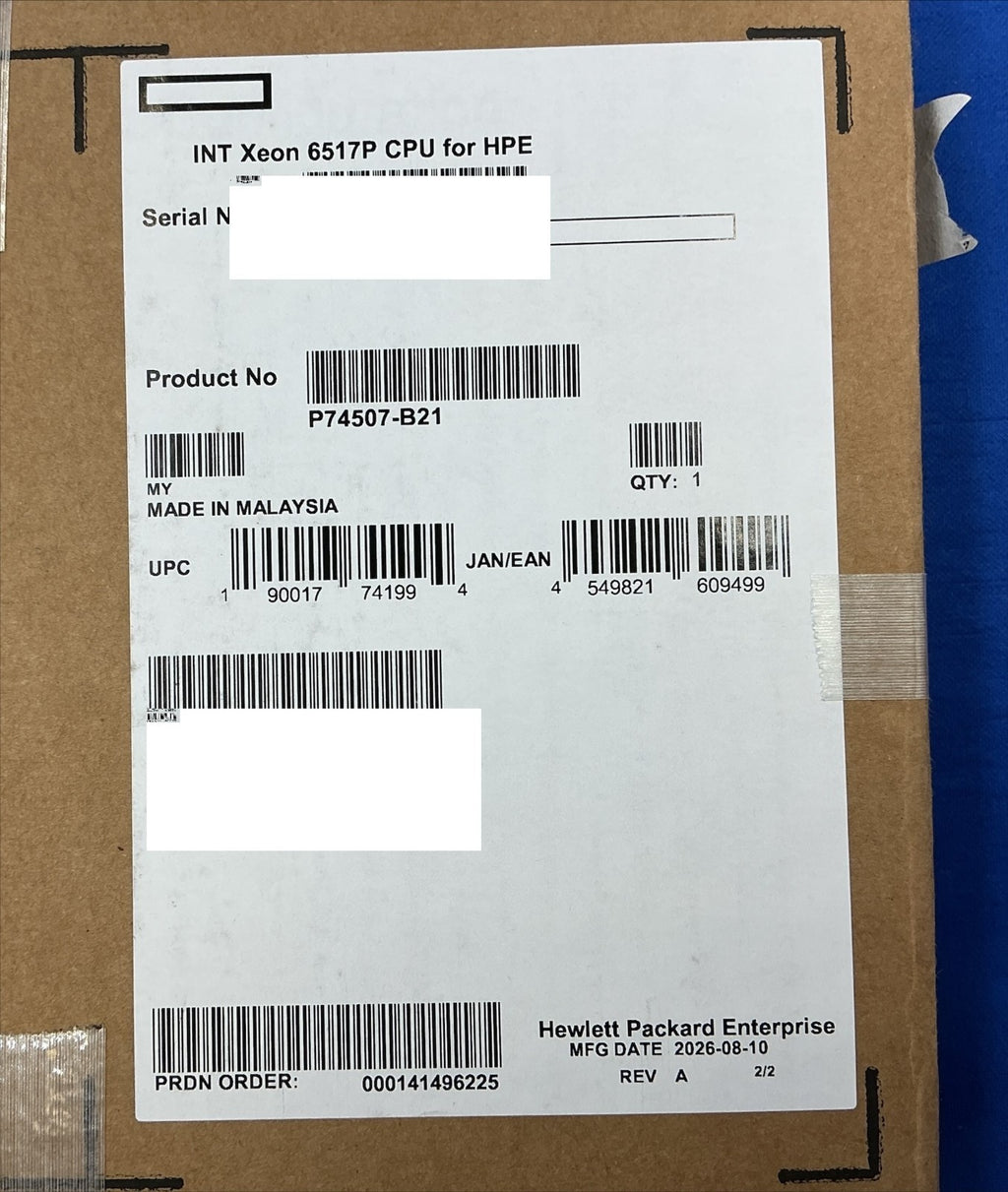 HPE Intel Xeon 6 6517P 3.20 GHz 16 3.20 GHz 32 Threads 72M Cache FCLGA4710 Proce