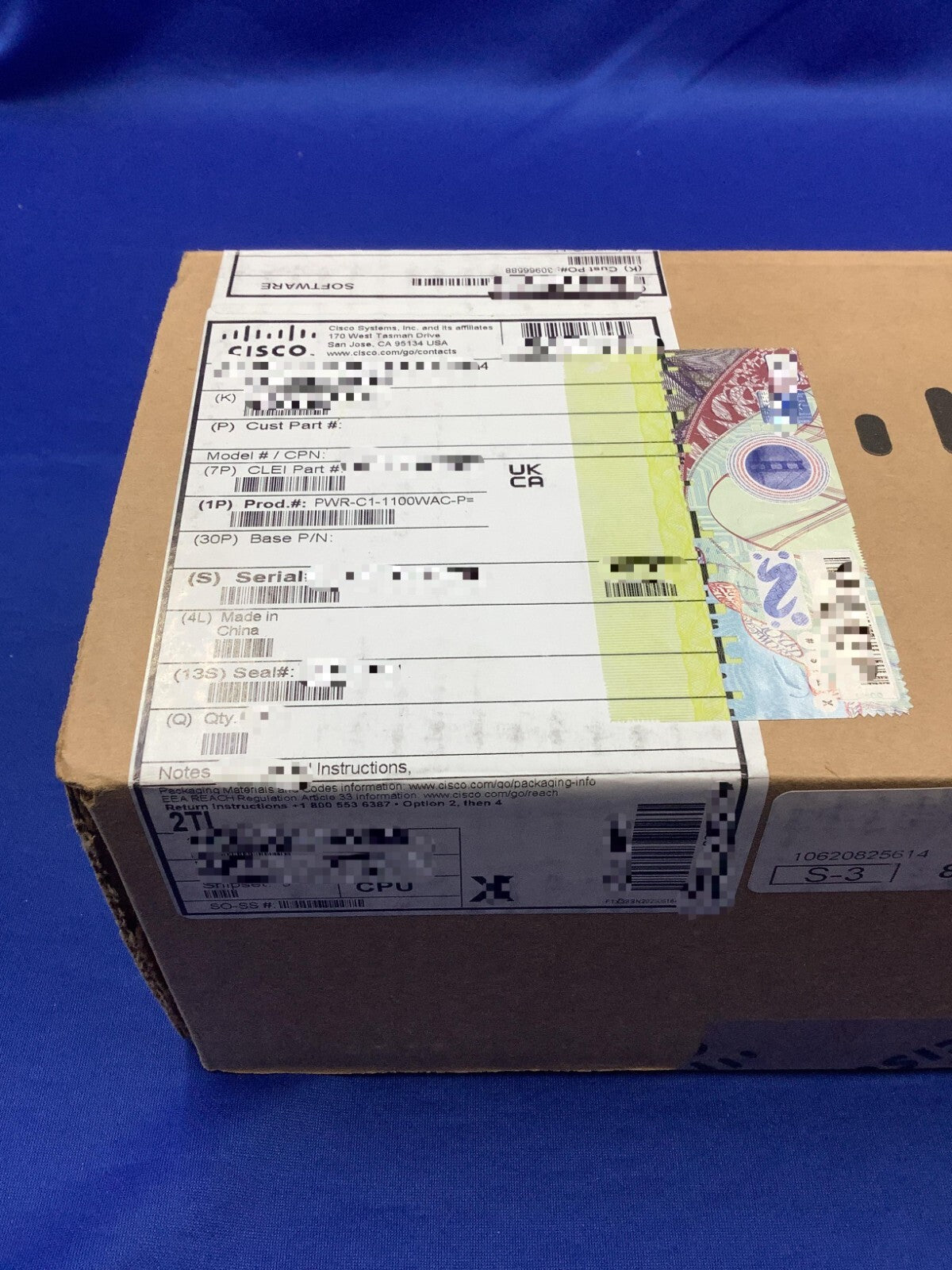 NOB CISCO PWR-C1-1100WAC-P 1100 Watt Ac Power Supply For Catalyst 3850