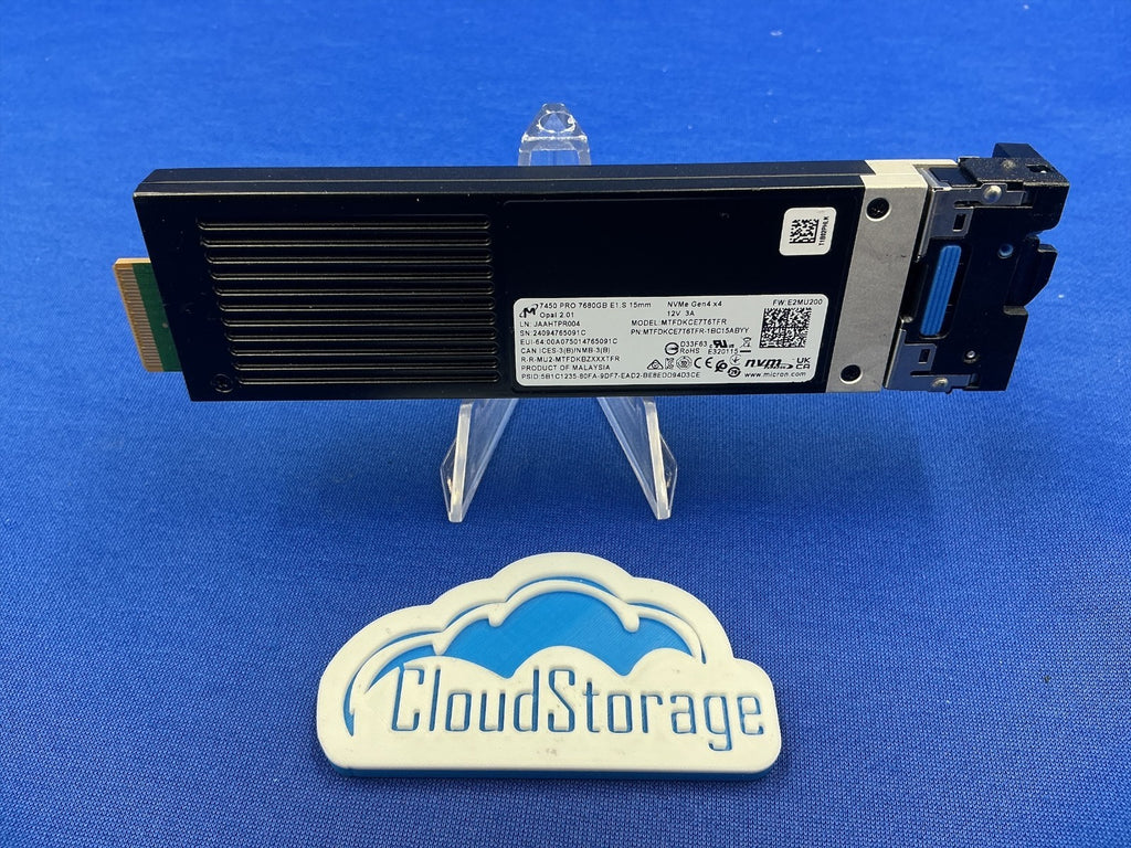 Micron 7450 PRO 7.68TB E1.S EDSFF NVMe Gen4 x4 TLC Opal SED SSD MTFDKCE7T6TFR