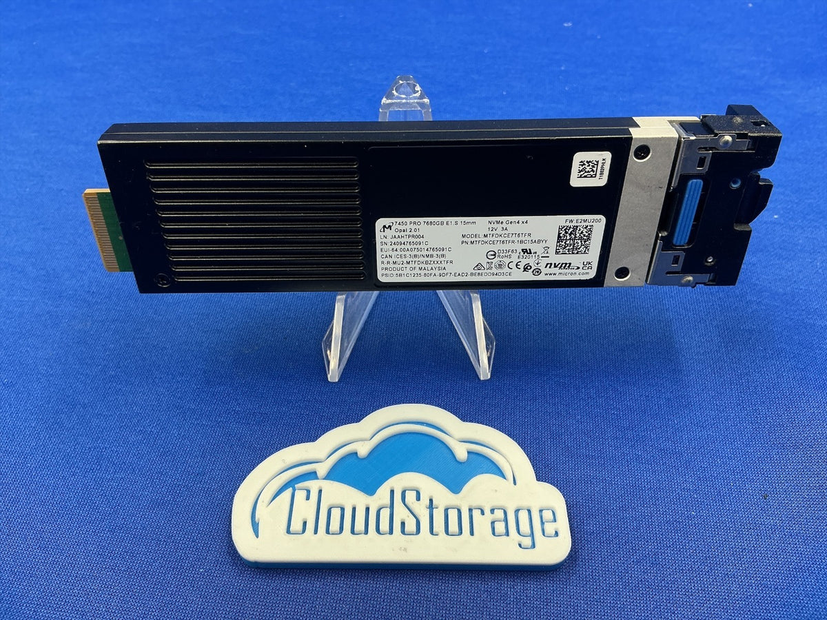 Micron 7450 PRO 7.68TB E1.S EDSFF NVMe Gen4 x4 TLC Opal SED SSD MTFDKCE7T6TFR