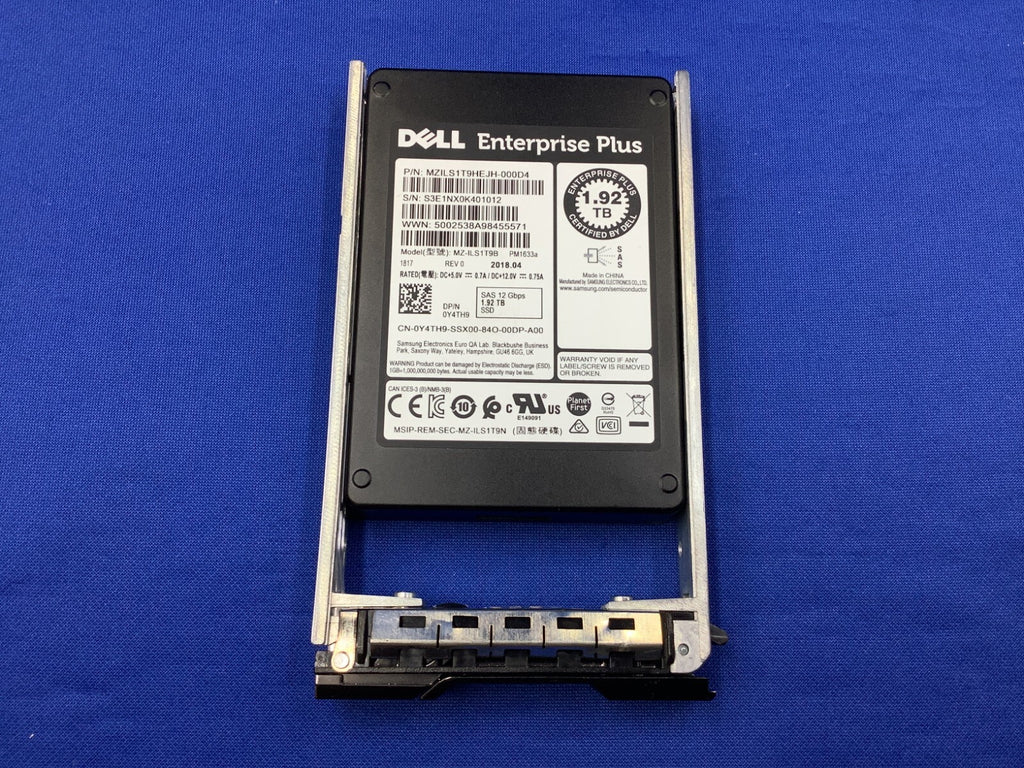 Y4TH9 Dell Compellent 1.92TB SAS 12Gbps Read Intensive 2.5'' SSD MZ-ILS1T9B