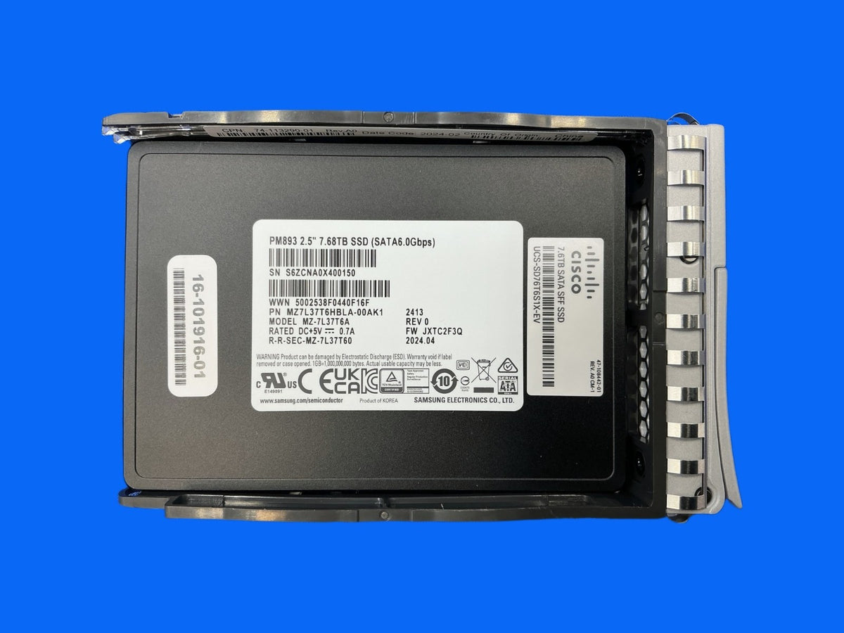 MZ-7L37T6A CISCO UCS-SD76T6S1X-EV Samsung PM893 7.68TB SATA 6Gb/s 2.5" SSD