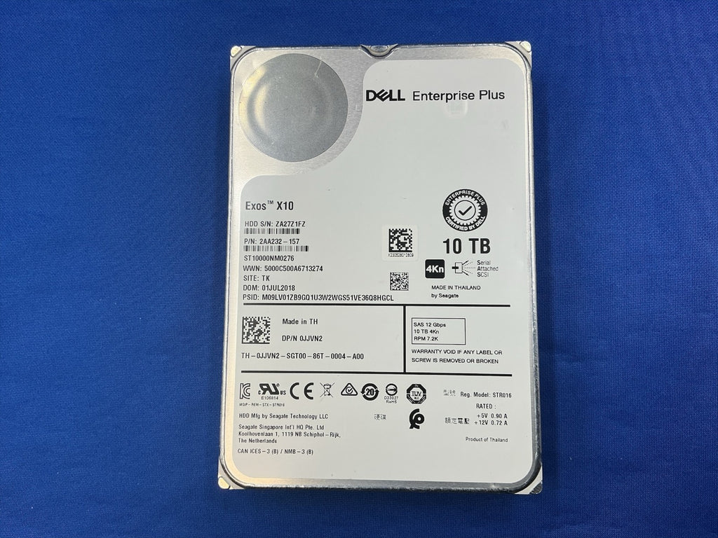 ST10000NM0276 DELL 10TB 7.2K SAS 12Gb/s 3.5" 4Kn HDD JJVN2 0JJVN2